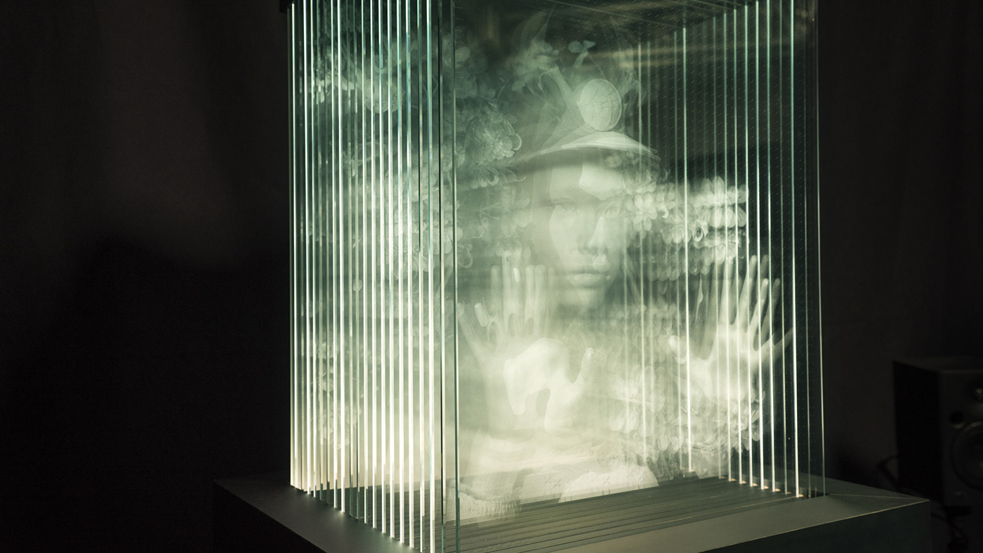 art glass installation interactive light samourai