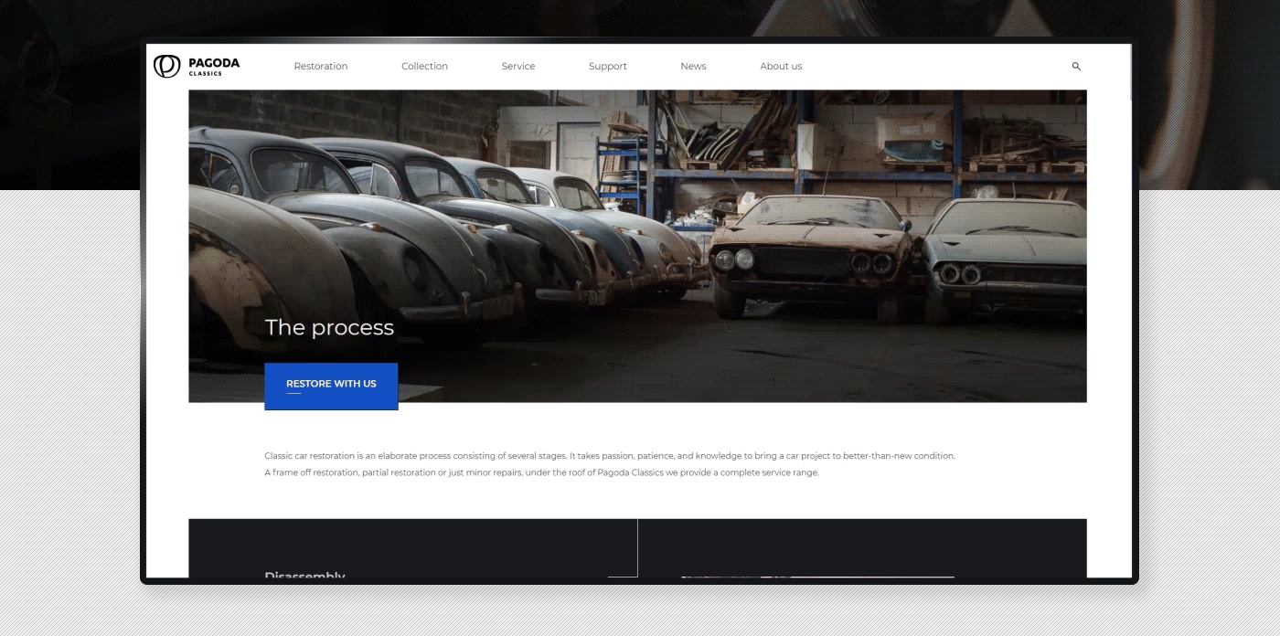 Web Design  branding  UI/UX Ecommerce shop automotive   Classic Cars video