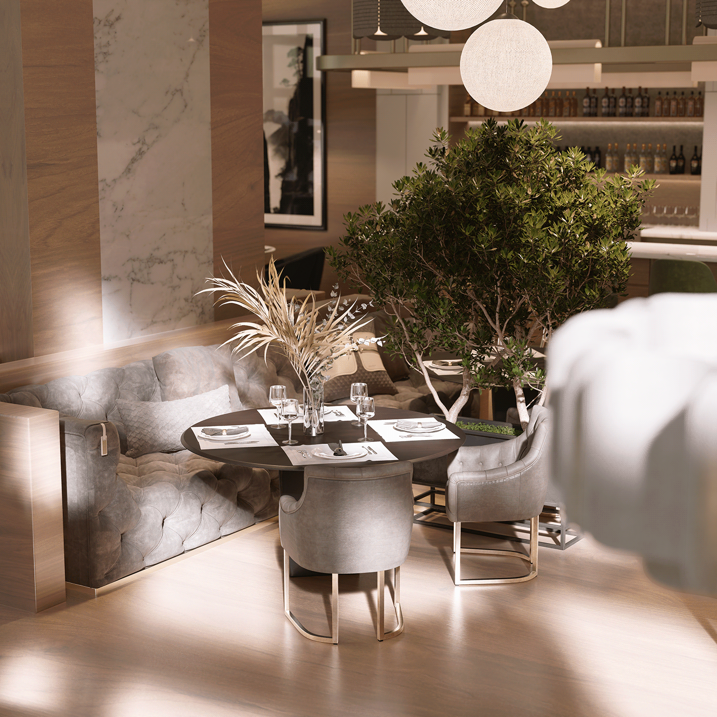 restaurant Photography  Render visualization interior design  archviz architecture 3D Interior D5RENDER