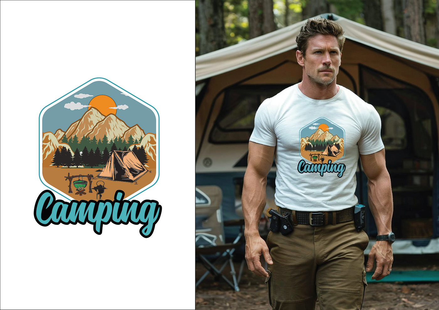 camping T-shirt Design t shirt design T Shirt Camping T-shirt camping adventure Outdoor t-shirt design Outdoor vector adventure t-shirt design