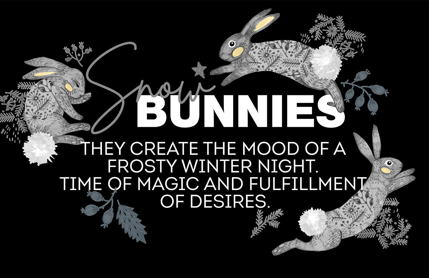 bunny Christmas design fabric happyeaster happynewyear pattern print rabbit textile