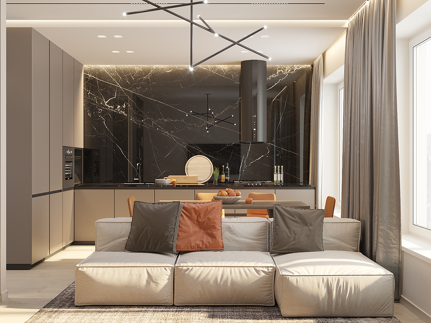 3D Visualization architecture contemporary interior design  kidsroom livingroom Modern Design private residence