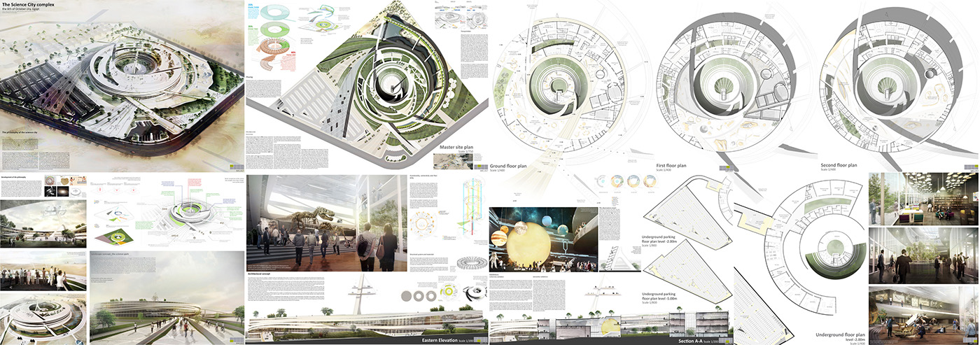 science city architecture Competition Sustainability LEED Mekano karim elnabawy Interior design 3ds max