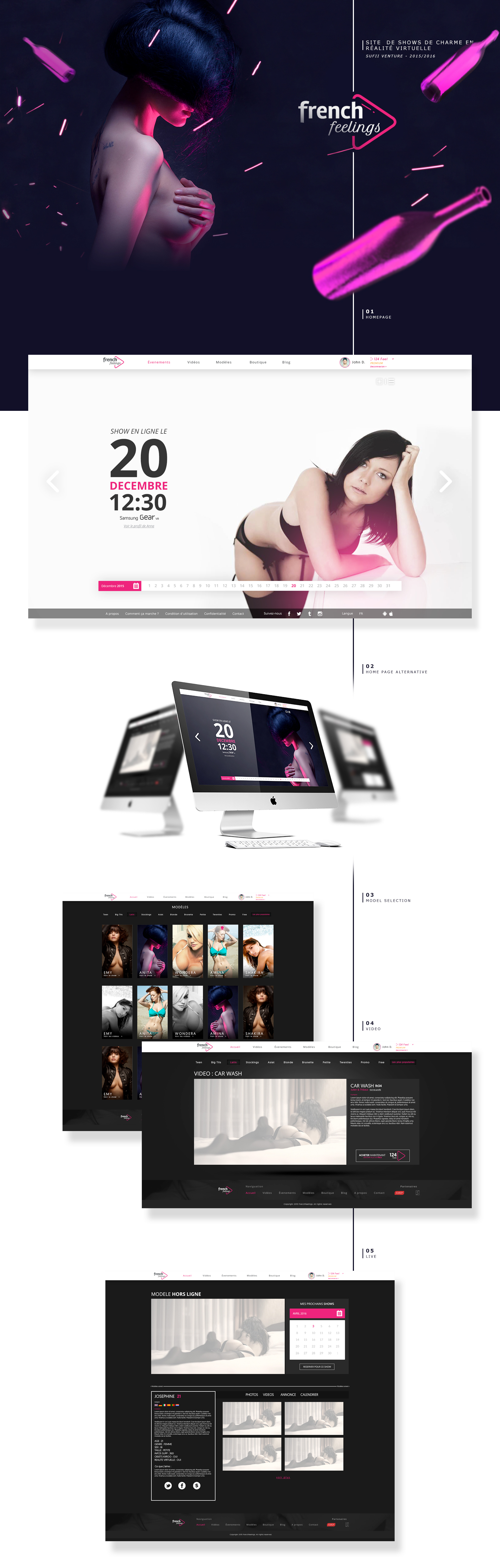 sexy girl feelings French pink Webdesign screens