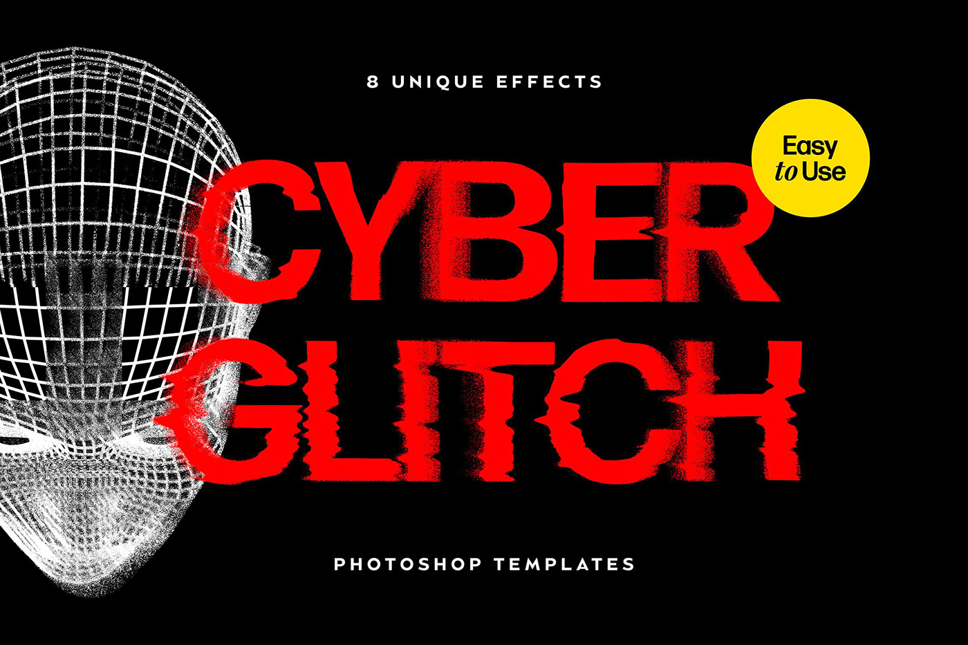 action displaced distortion effect Glitch grunge Headline logo text texture