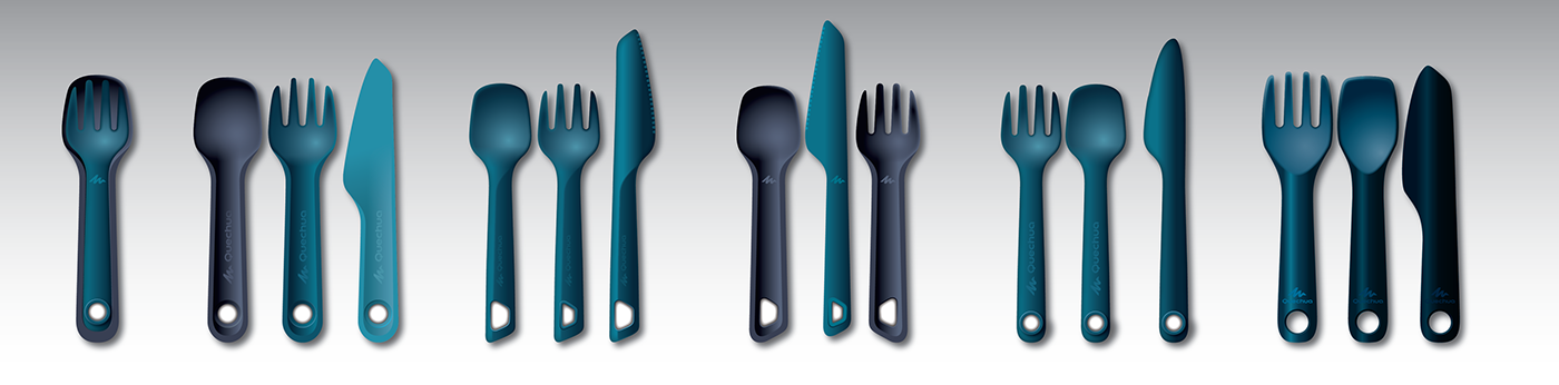 cutlery fork knife spoon camping hiking quechua Plug
