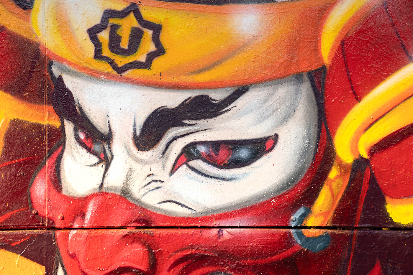 Graffiti spray paint samurai typography   ronin Street Art  painting   spray can pedmons