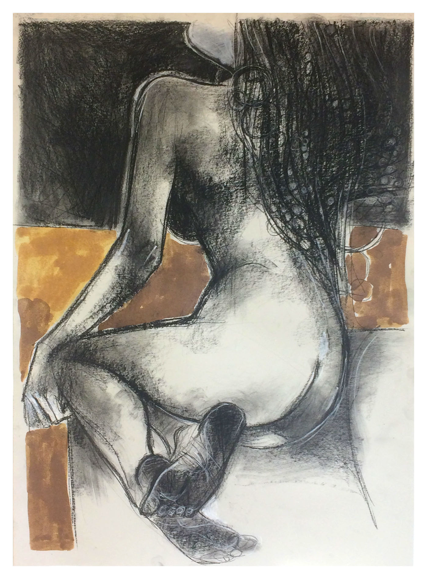 figure nude pose gesture charcoal chalk