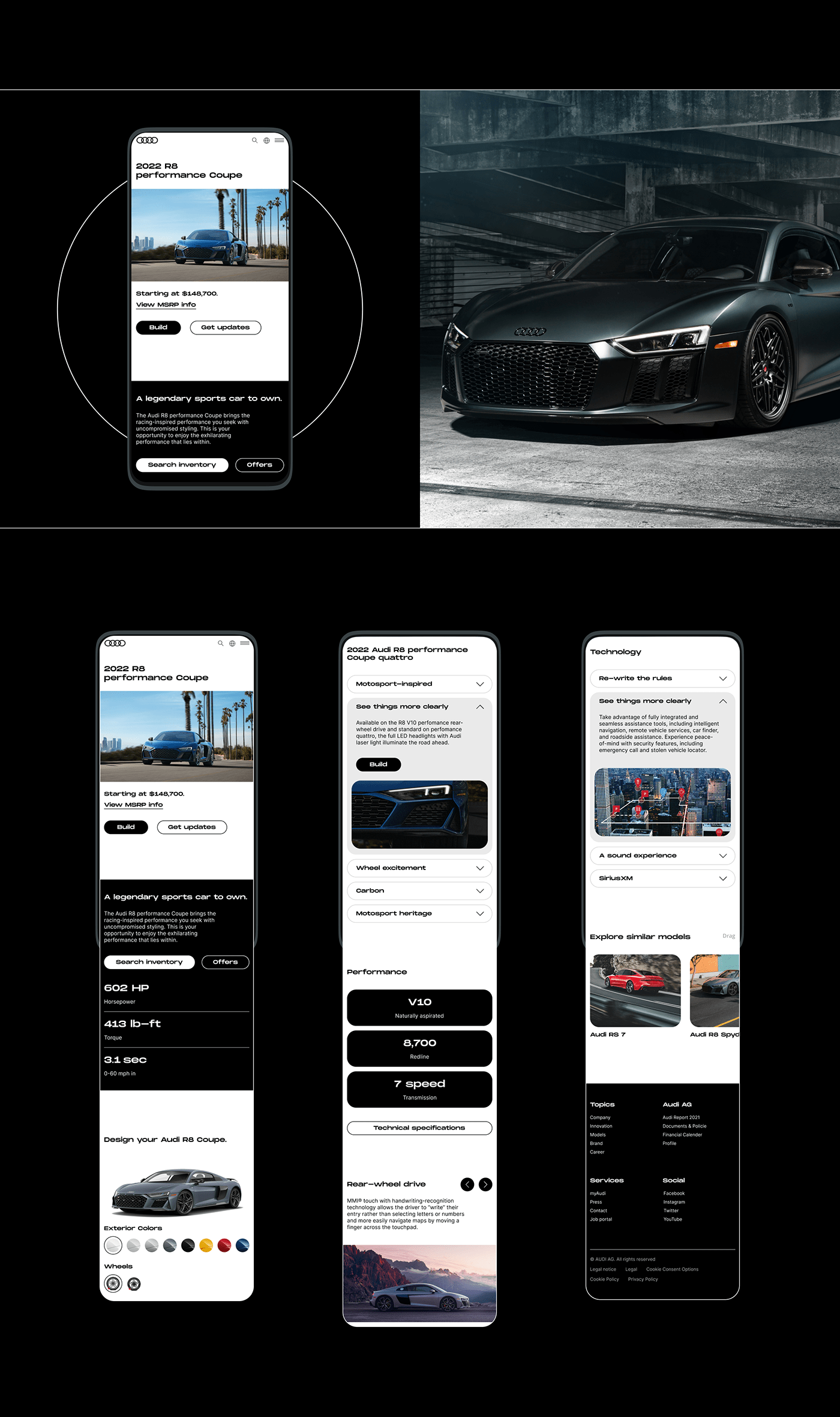 Audi car concept corporate redesign UI ux Web Design  Website дизайн сайта