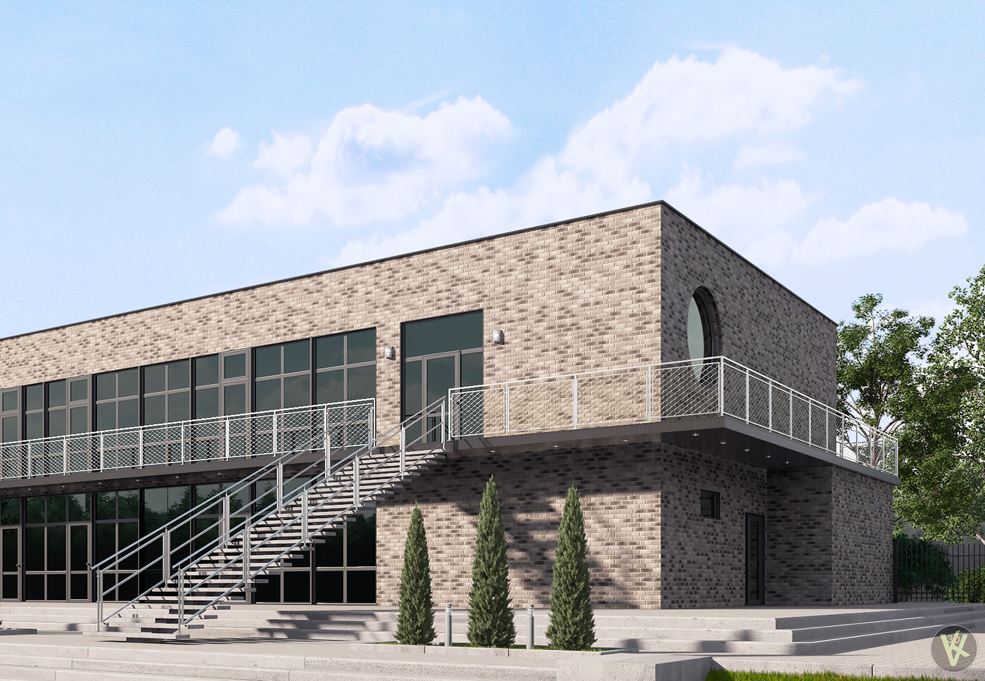 3D Visualization architecture archviz banquet hall concept exterior industrial LOFT restaurant Siberia