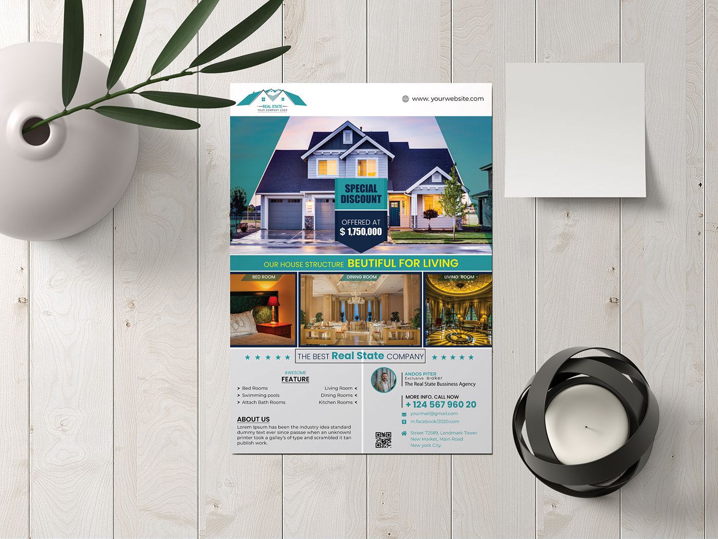 Real State Flyer on Behance Within Home For Sale By Owner Flyer Template