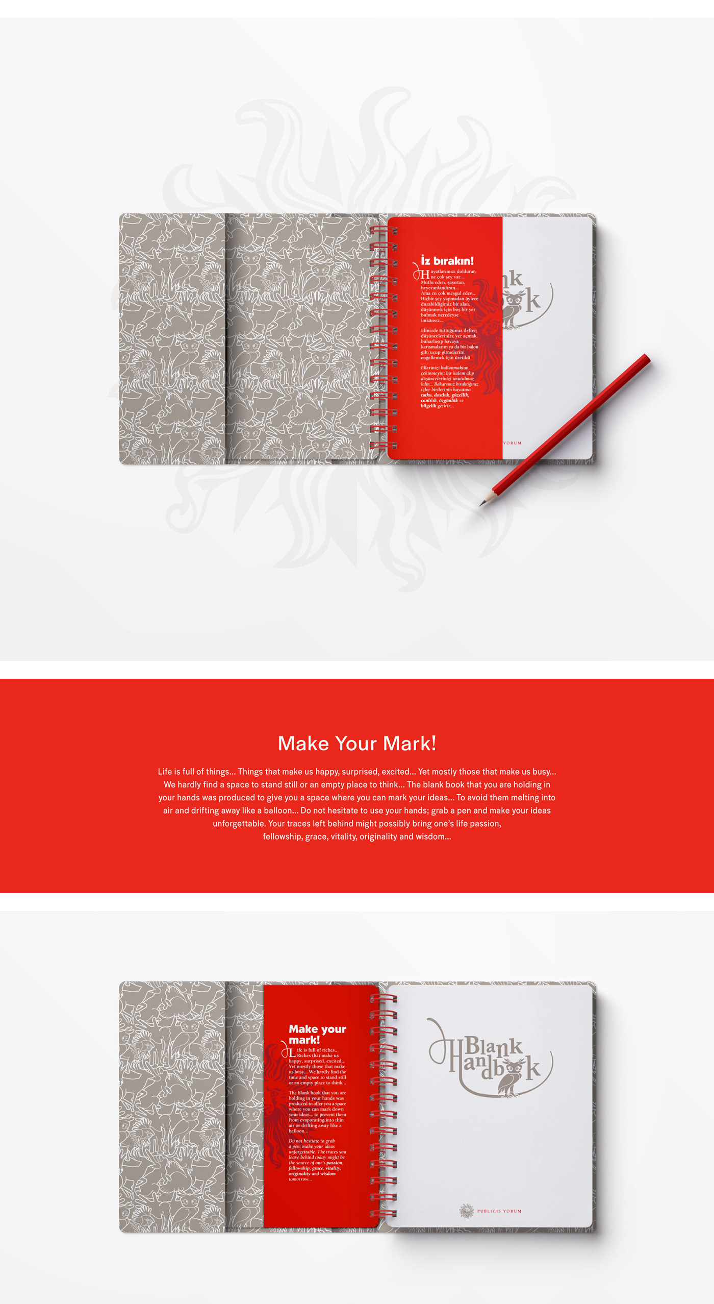 blank handbook Orgut Cayli Art Director notebook publicis branding  Adobe Portfolio