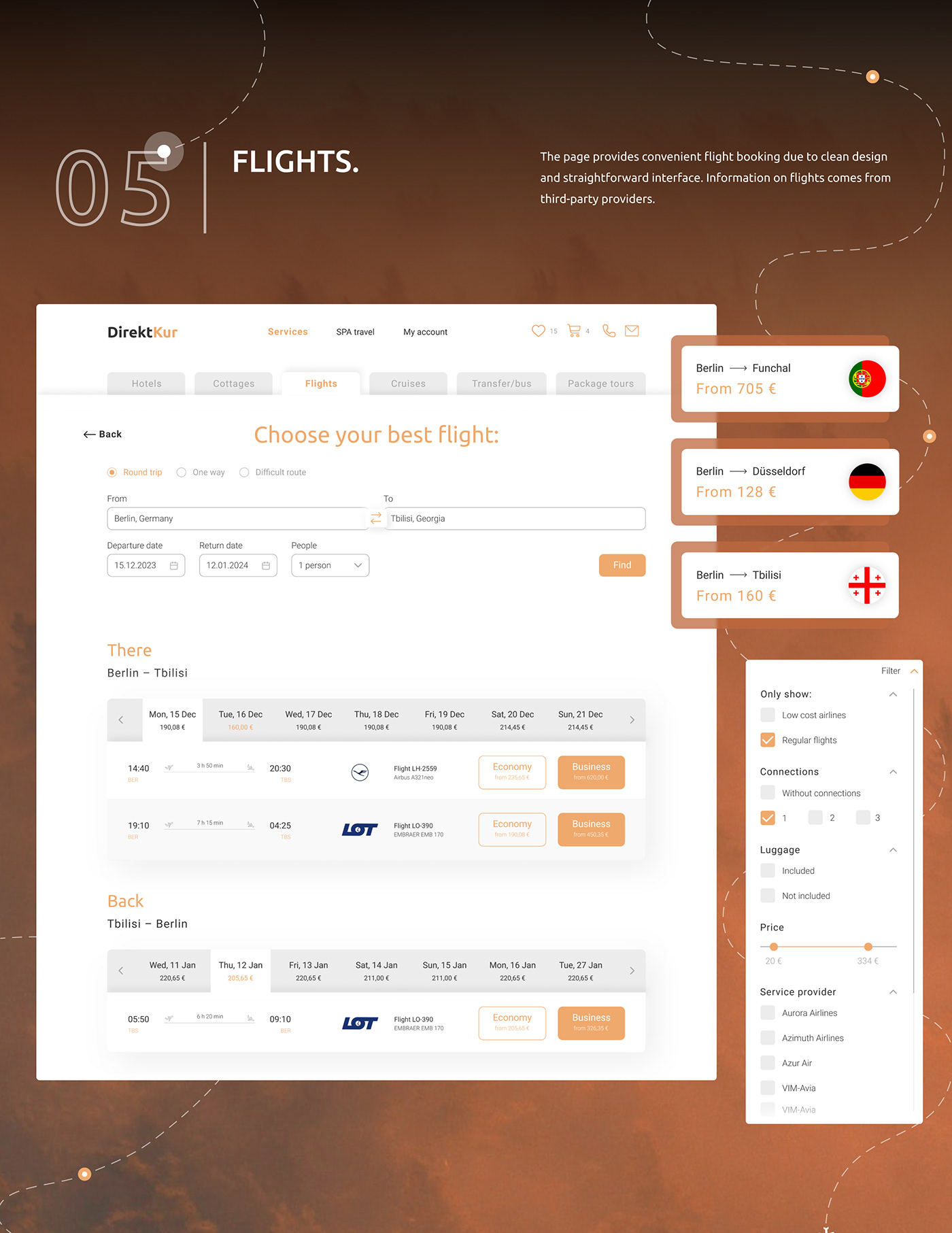 Travel Booking ux UI interface design flight trip agency Website