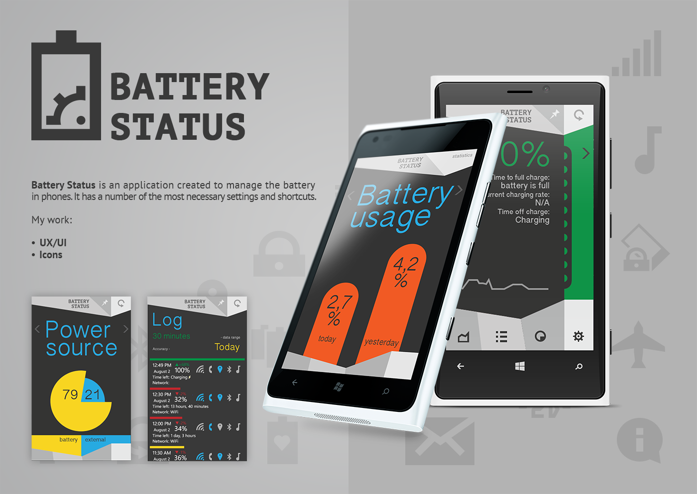 battery status battery status app mobile charge ux UI application Icon