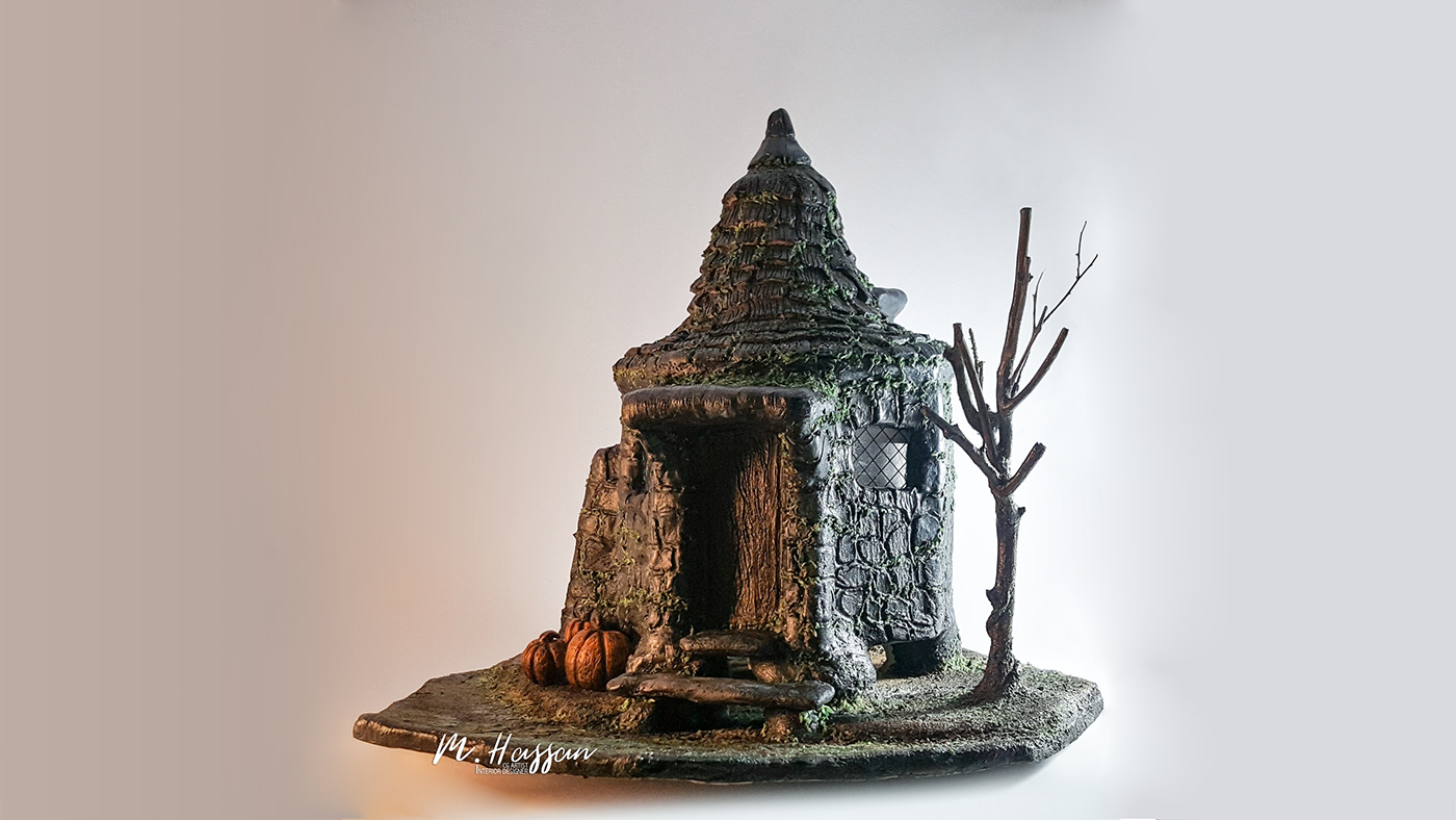 harry potter Hagrid's hut sculpture Fantastic Beasts Wizarding World clay polymer clay air dry clay
