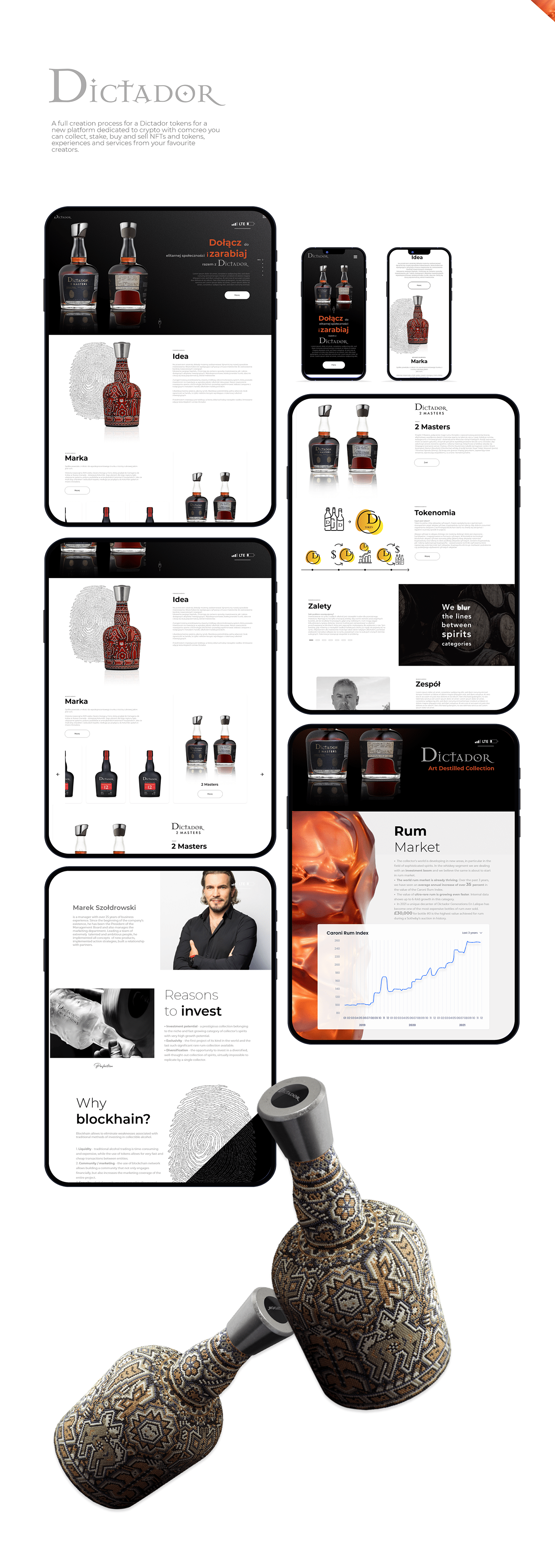 alkohole luksusuowe blockchain brand crypto design identity ui design UX design Web Website