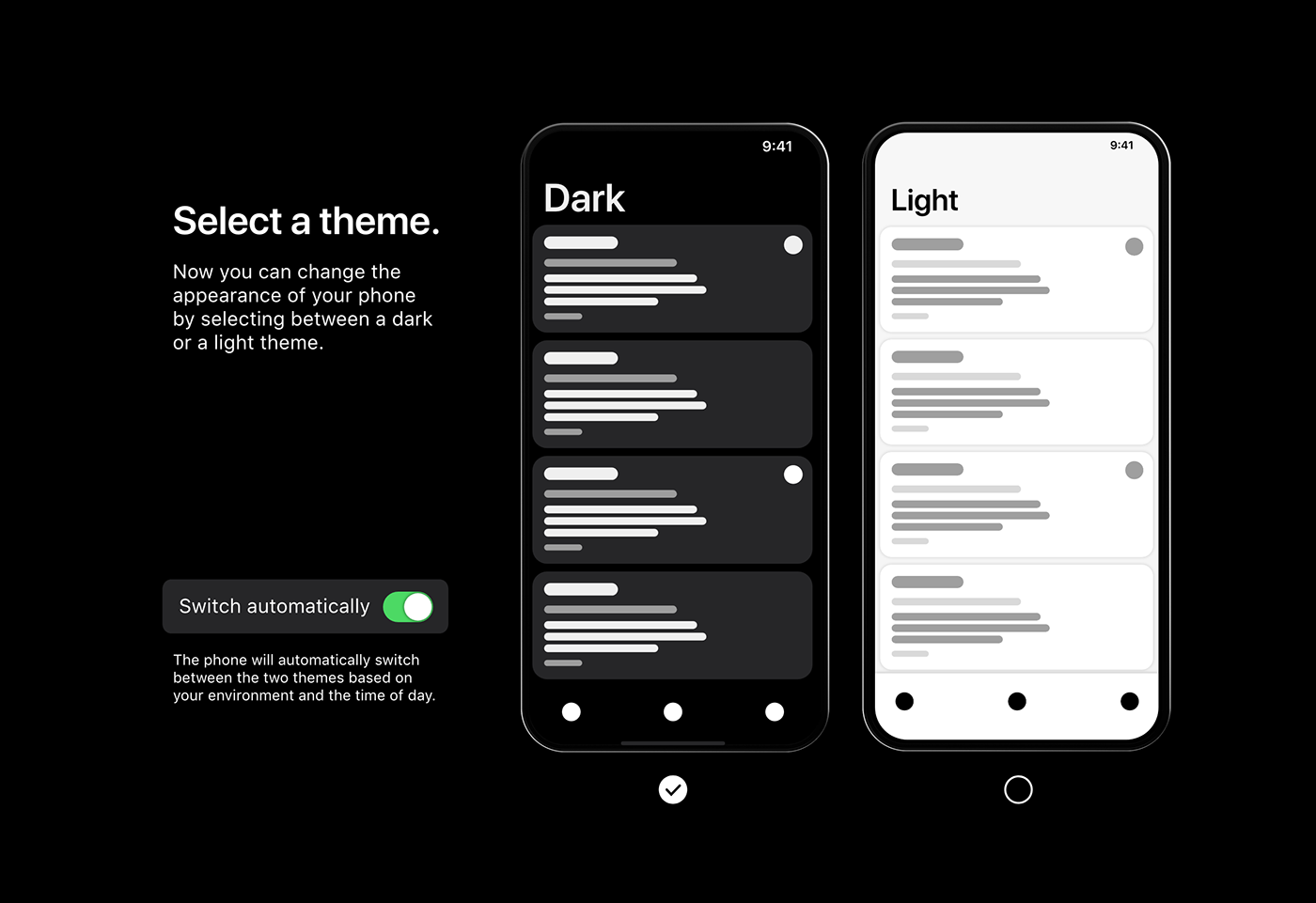 dark mode ios 13 concept apple ui ux phoneOS