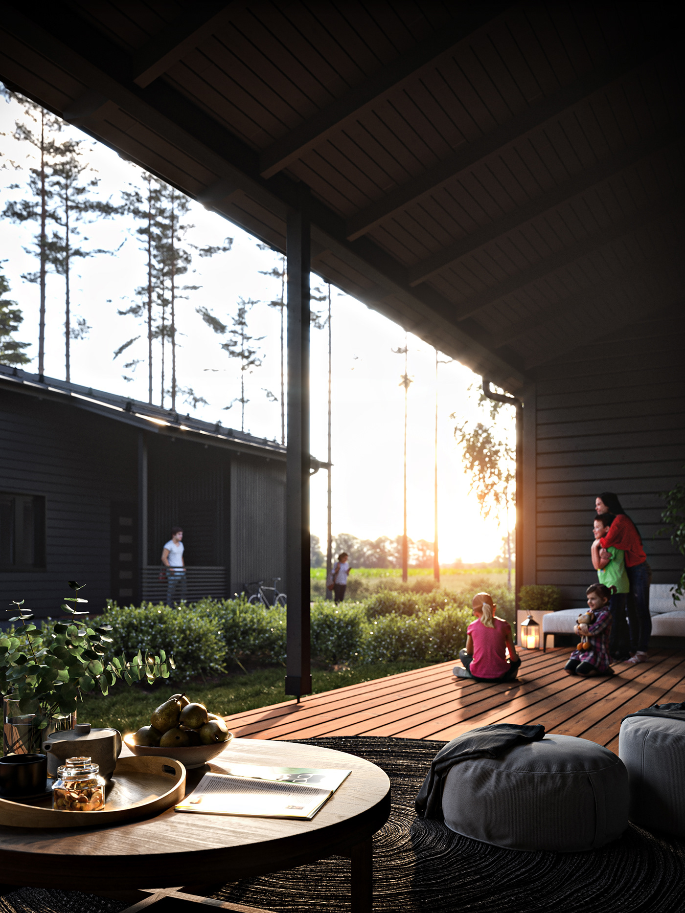 3D 3ds max architecture CG corona house Render sunset V-ray visualization