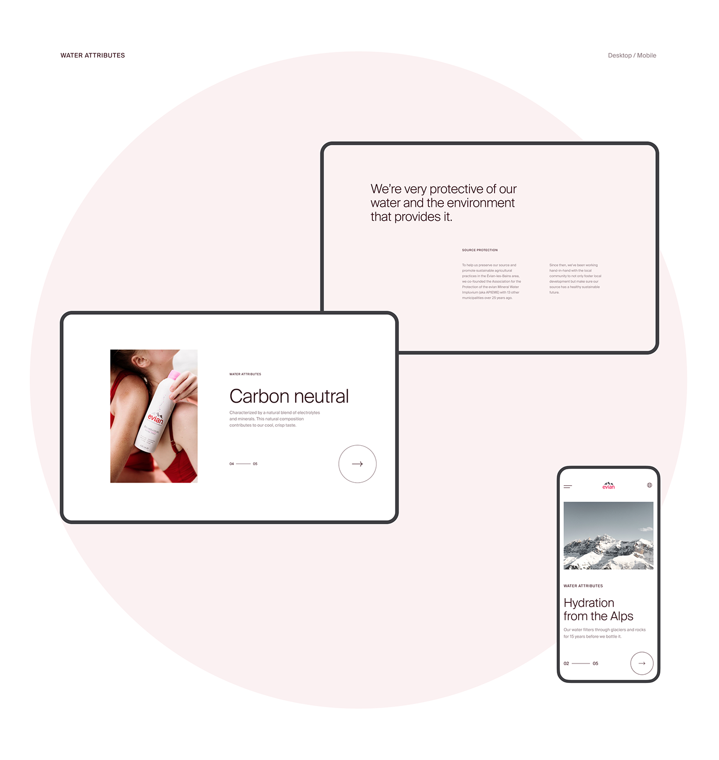 concept DesignConcept digitaldesign Evian redesign UI uidesign ux uxui Webdesign