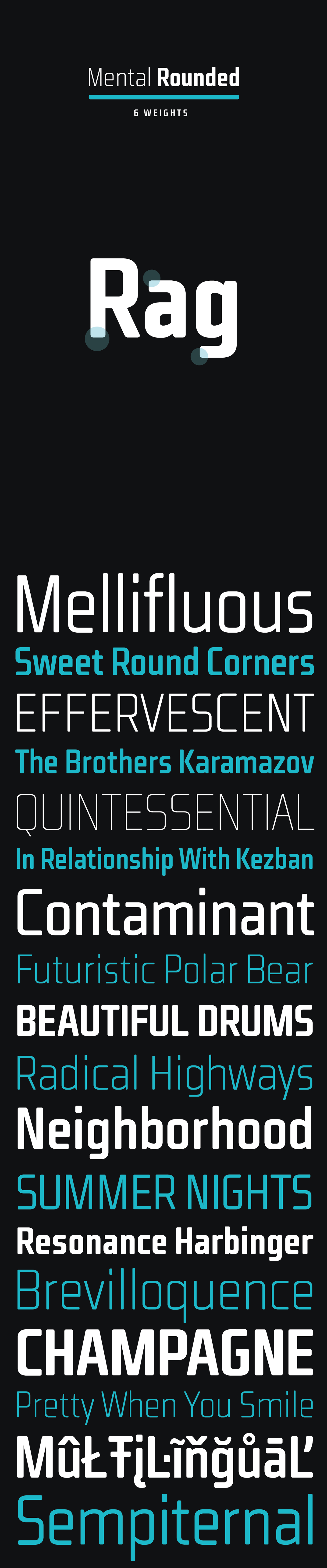 rounded type font Mental Rounded Display Typeface Round Corner type family mental