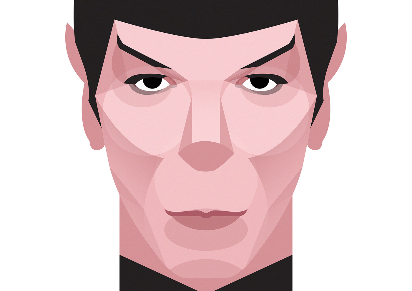 Star Trek spock leonard nimoy portrait Drawing  vector art Illustrator bigbratwolf