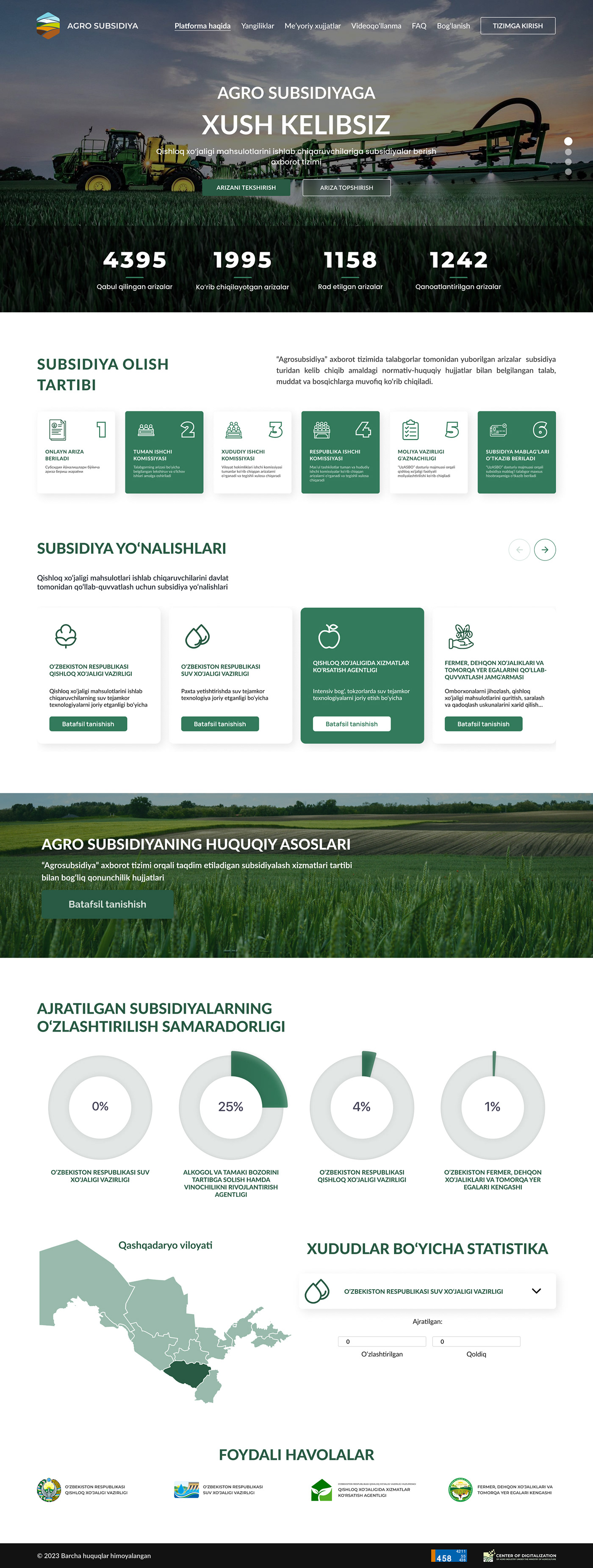 ux UI/UX Figma UI landing page Agro agriculture green uzbekistan