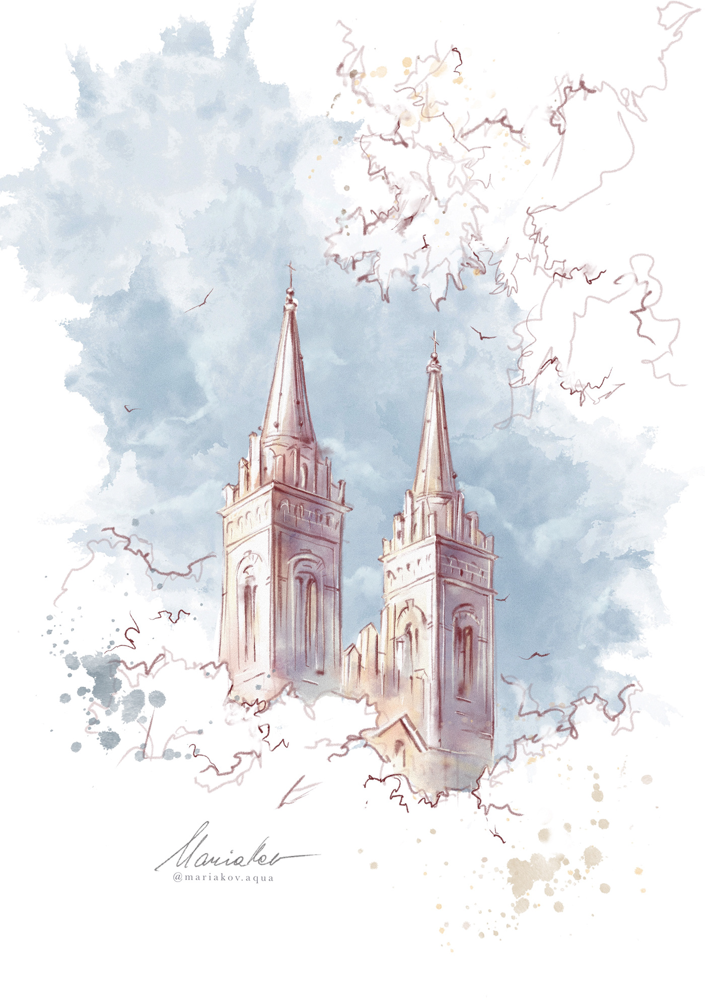 sketch sketching graphic arts architecture cathedral church building sketch Architectural Sketch venue illustration