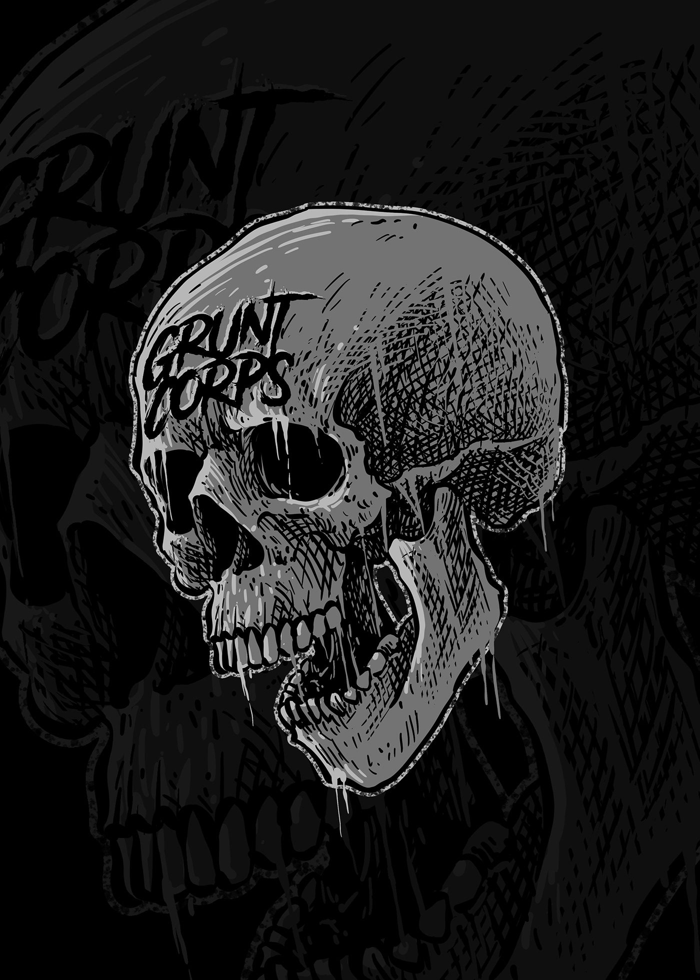 art artwork Illustrator ILLUSTRATION  skull dark darkart design