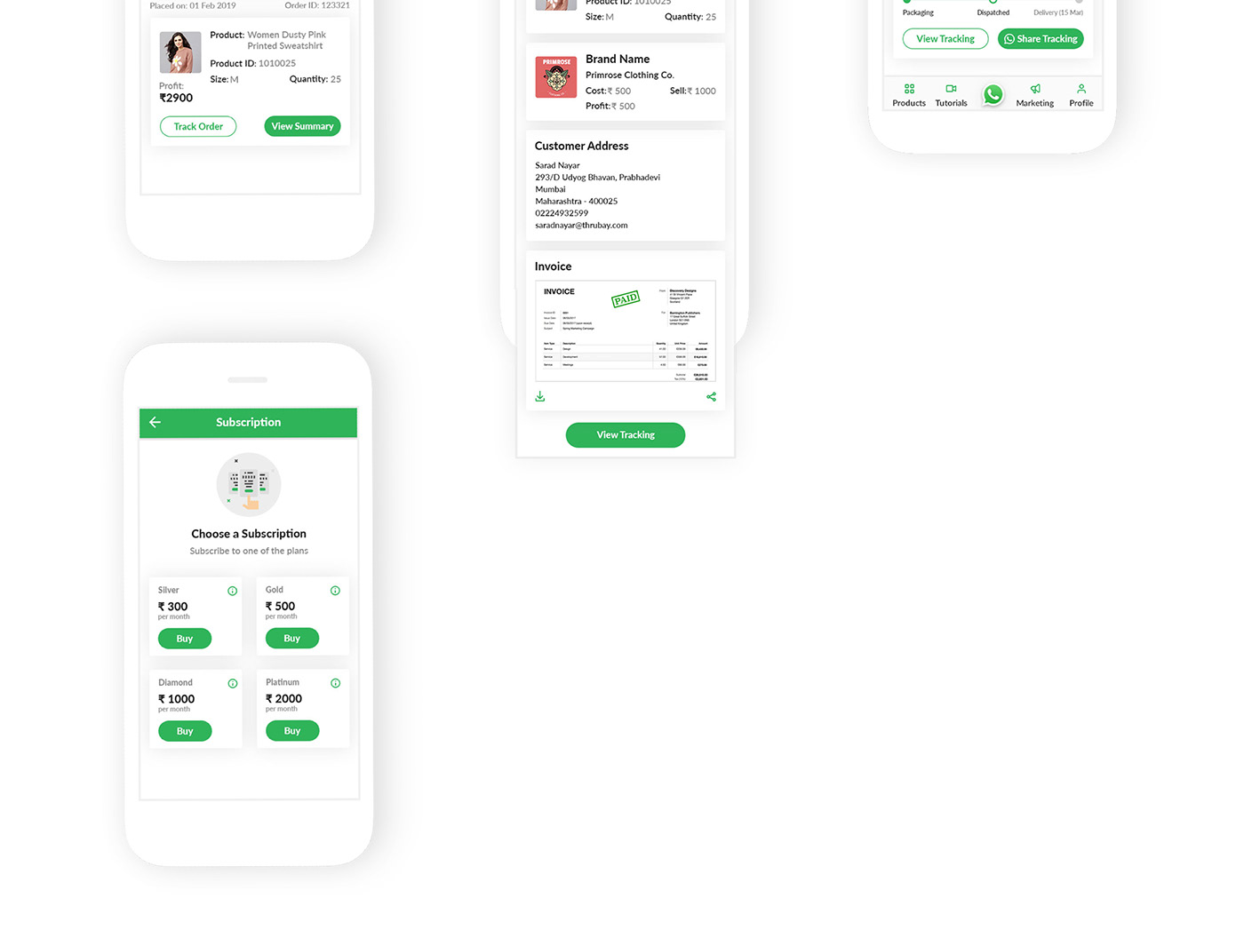 UI user interface reseller Ecommerce product social green ux android app