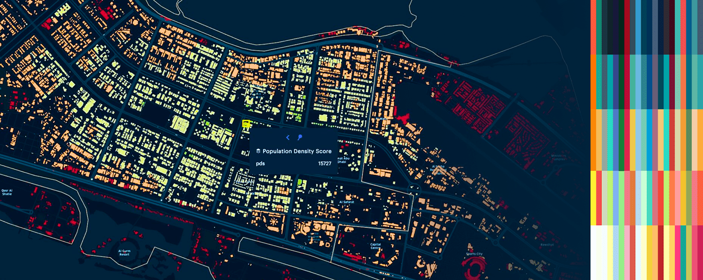 analytics dataviz identity Science Project color map landscape dataviz map dataviz palette geospatial data identity