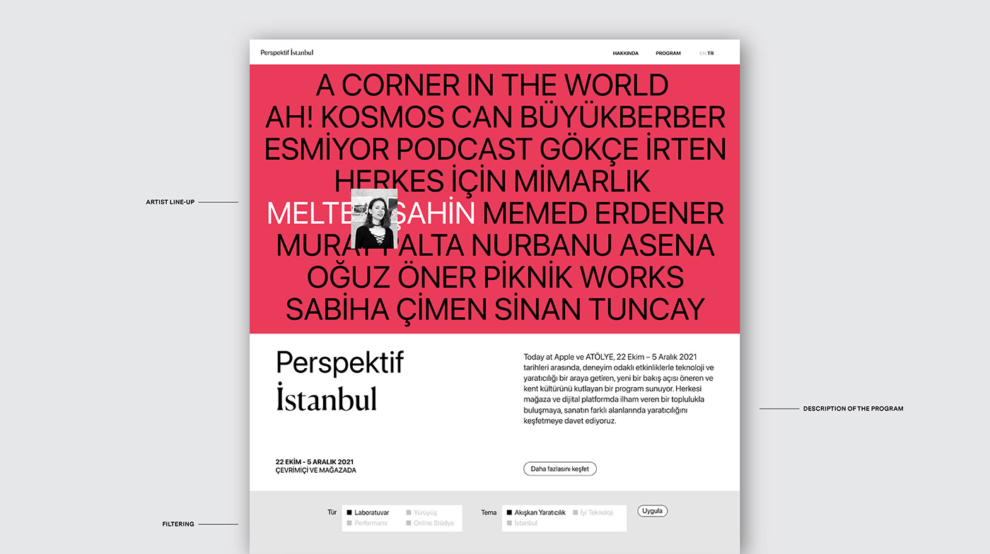 apple Creativity istanbul landing page programming  UI Webdesign