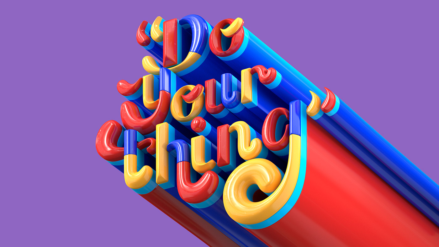 3D design lettering Muokkaa typography  