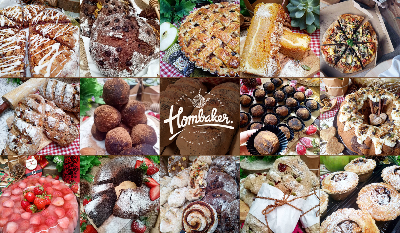 Hombaker cake shop pastry bakery bakery logo