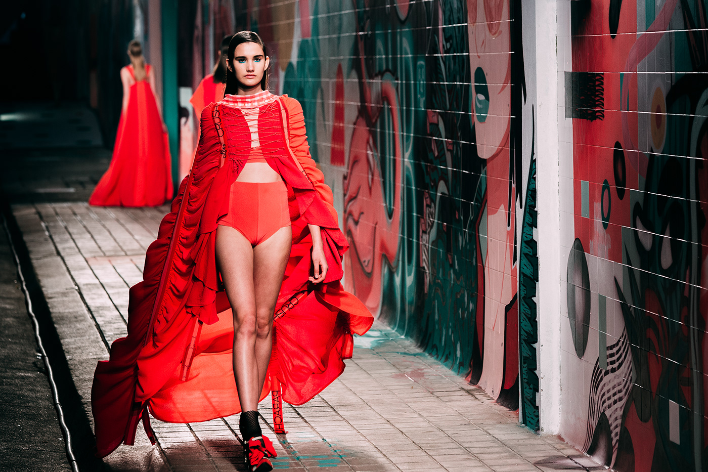runway fashion show Fashion  Katty xiomara - Portugal Fashion SS19 red