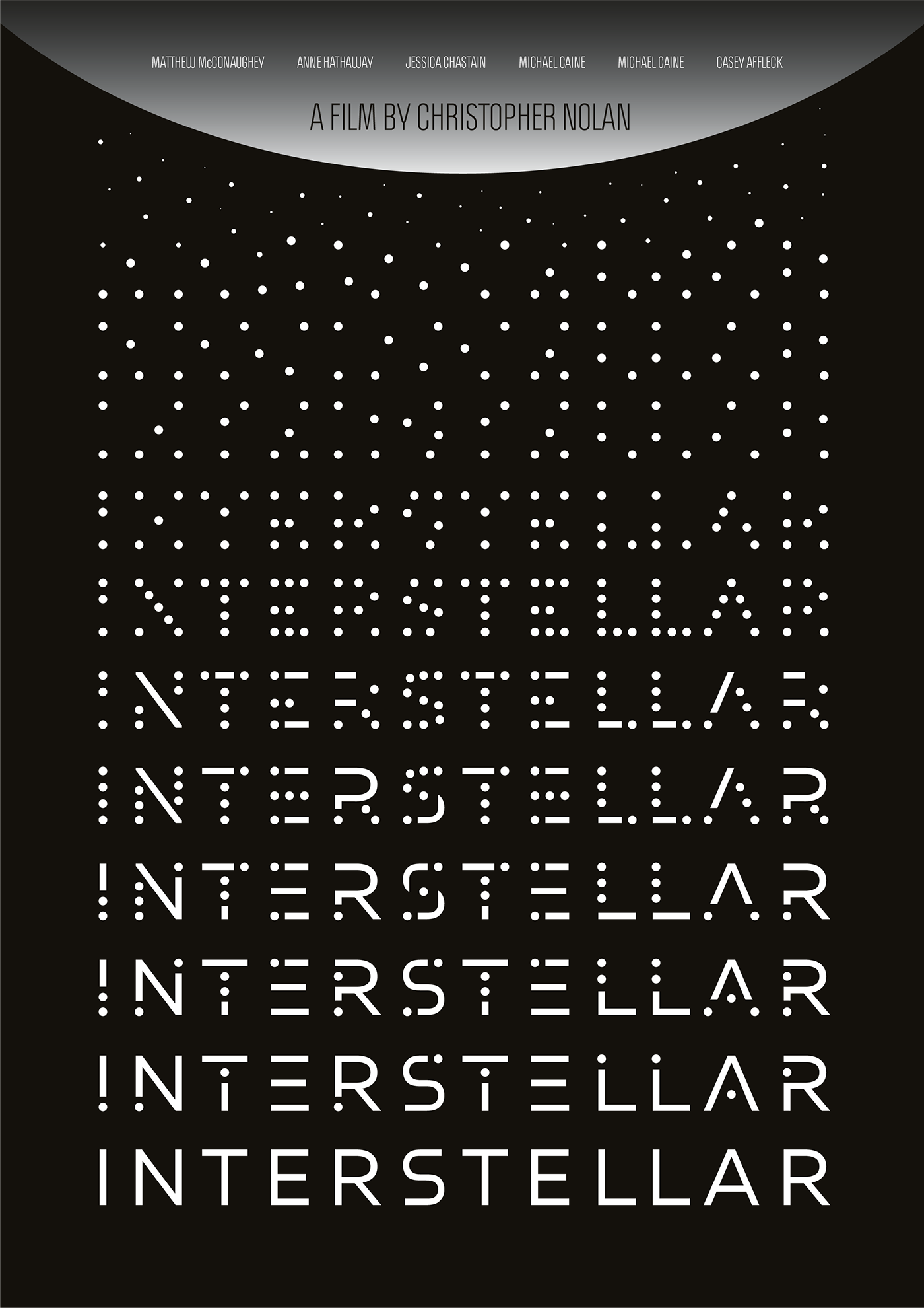 christopher nolan inception interstellar minimalist Monochromatic movie Poster Design posters prestige typographic