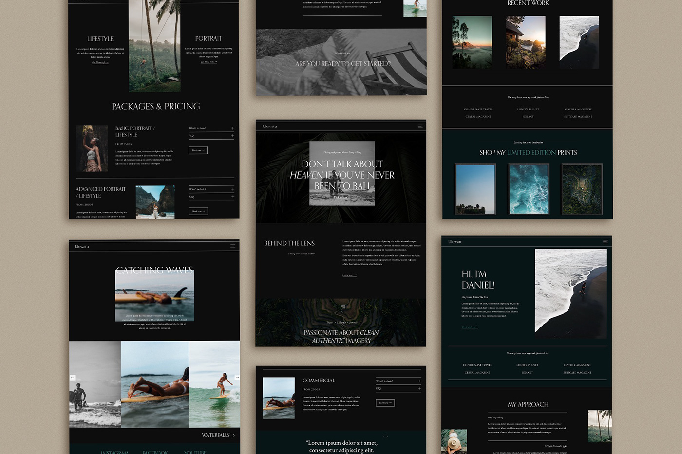 Custom Squarespace Bali Inspired Website Template