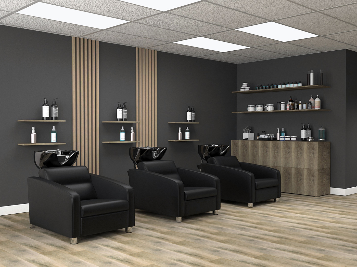 3ds max beauty beauty salon commercial design hairdressing area interior design  photoshop Render visualization vray