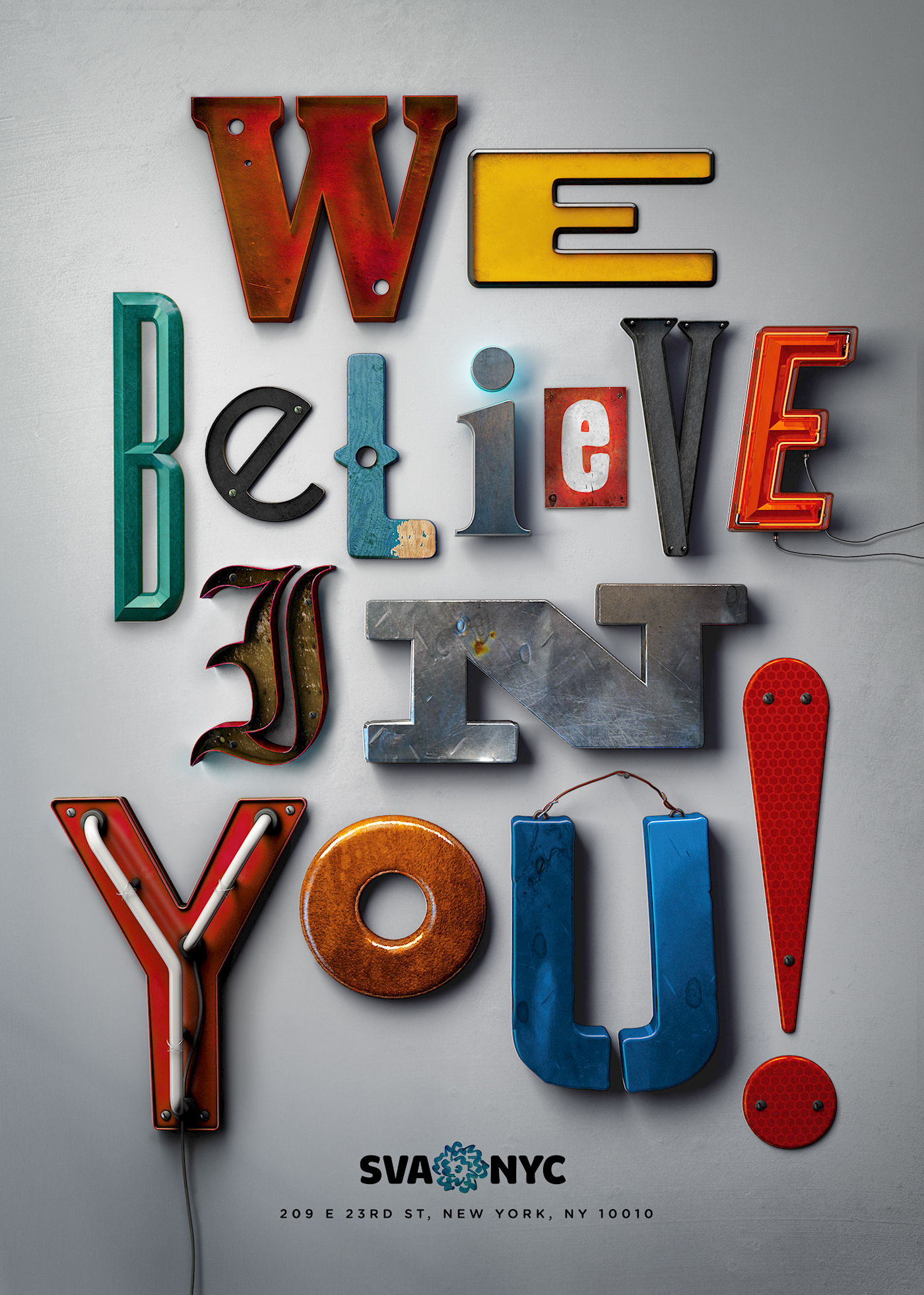 poster letters sva nyc design type Render typography   fonts sign