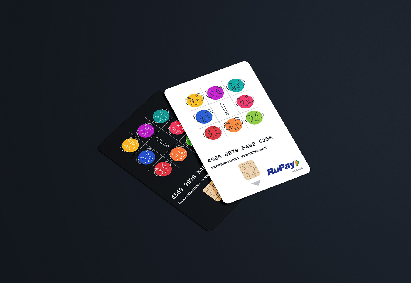 Bank Colourful  credit card Debit card design Emoji mood Packaging teenager card