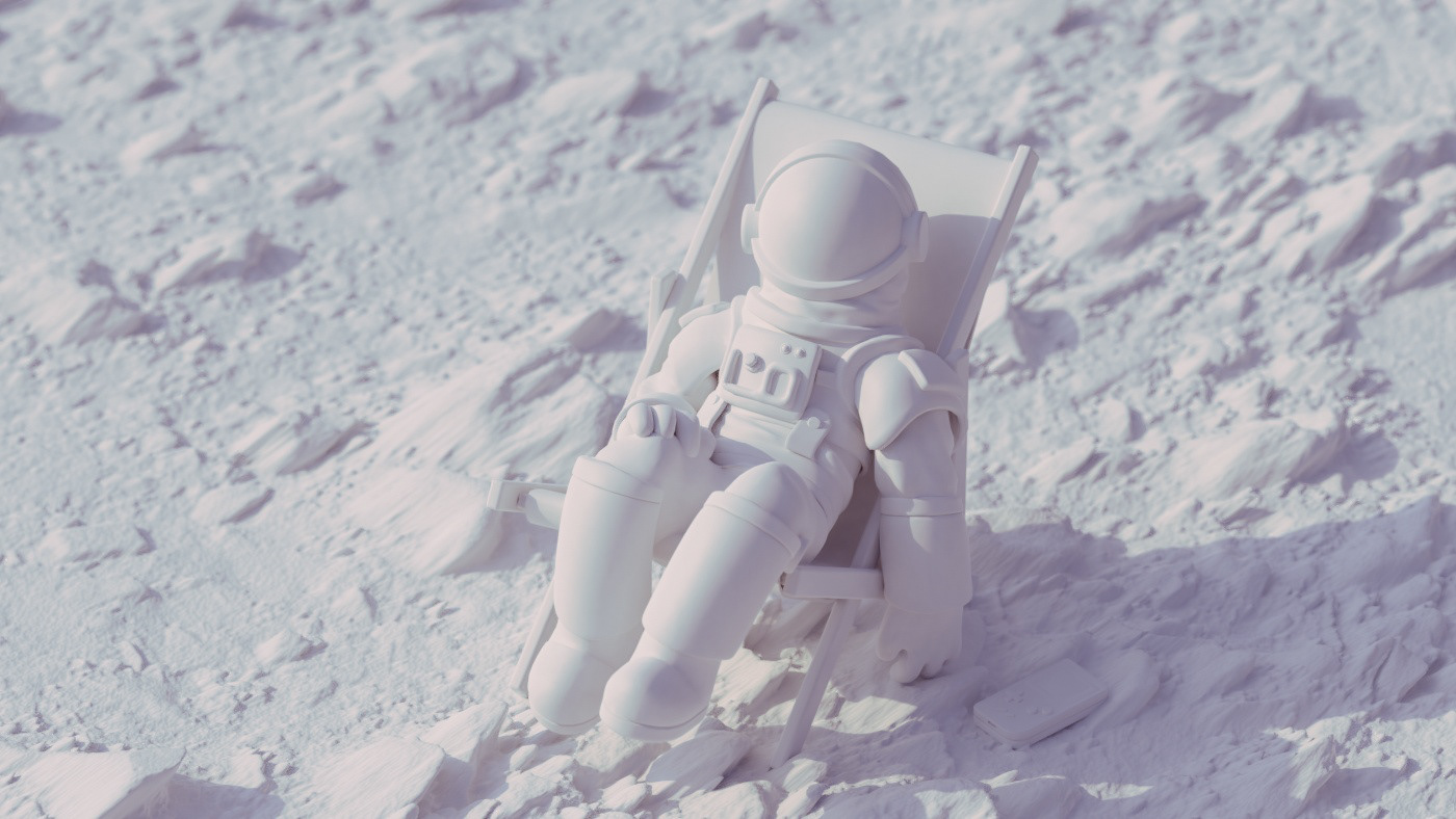 3D Render Space  astronaut toy claymotion Miniature cute