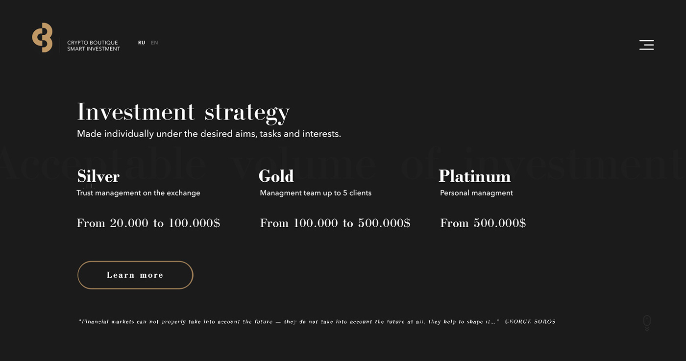 crypto bitcoin Website landing design Investment Webdesign mobile Ico blockchain