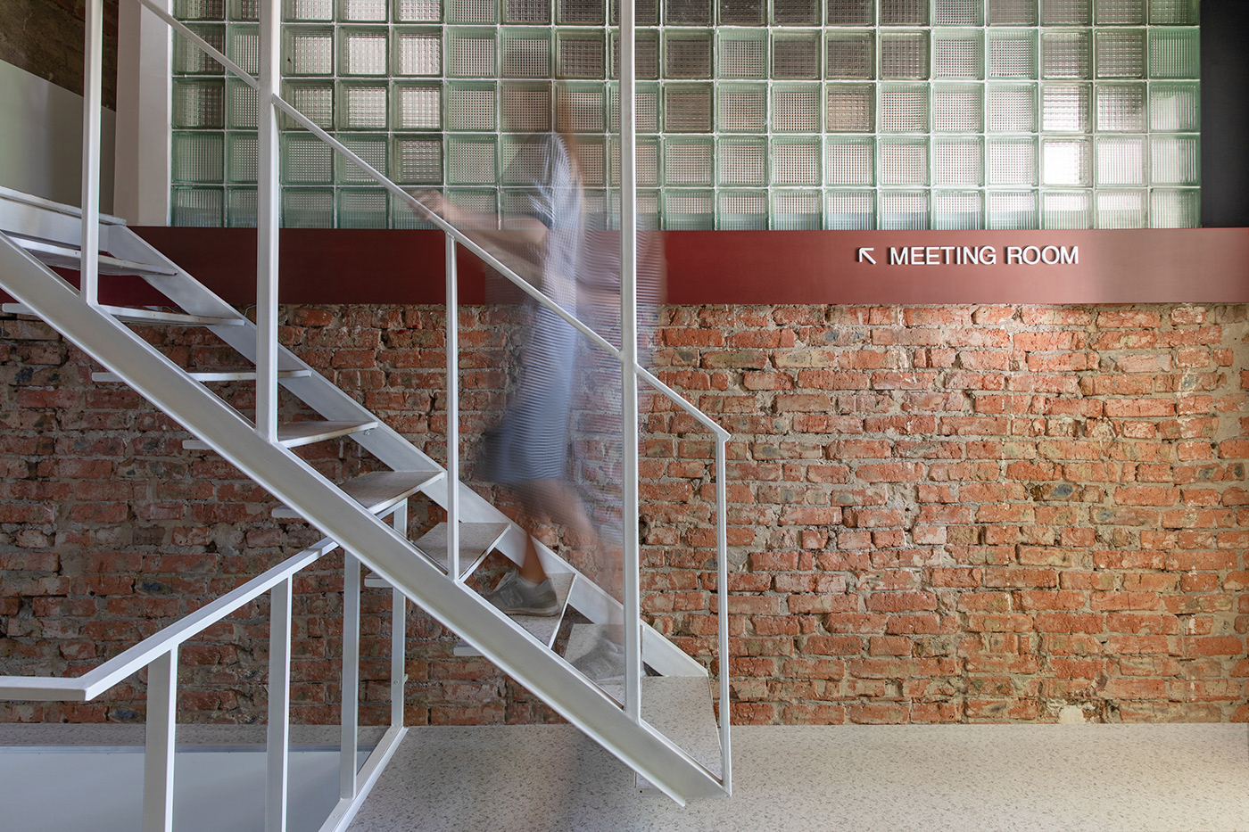 architecture brick interior design  LOFT Minimalism Office stairs