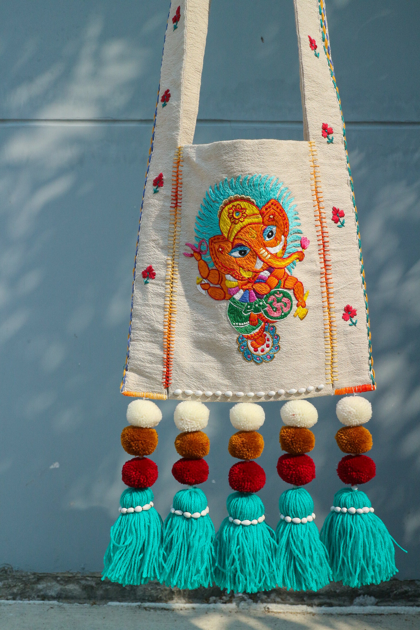 Embroidery Ganesh oneofakind custommade embroiderybag handmade handstitch bag