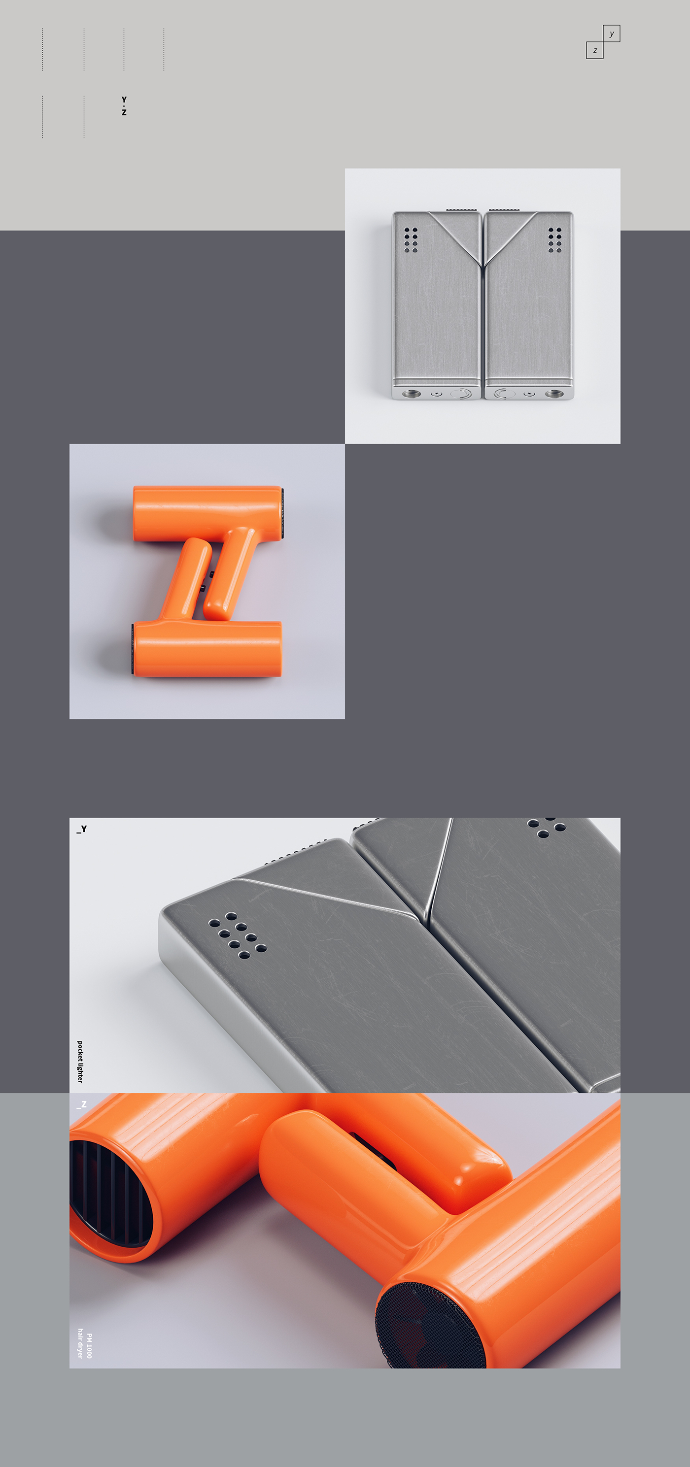 design braun type letter typography   3D modern industry Render