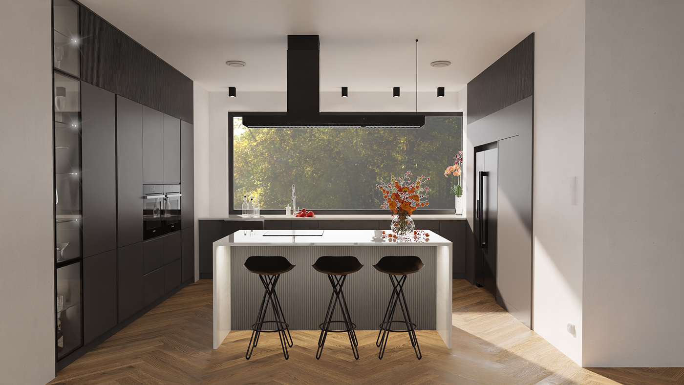 kitchen design Interior architecture рендер visualization interior design  3D archviz interiordesign design