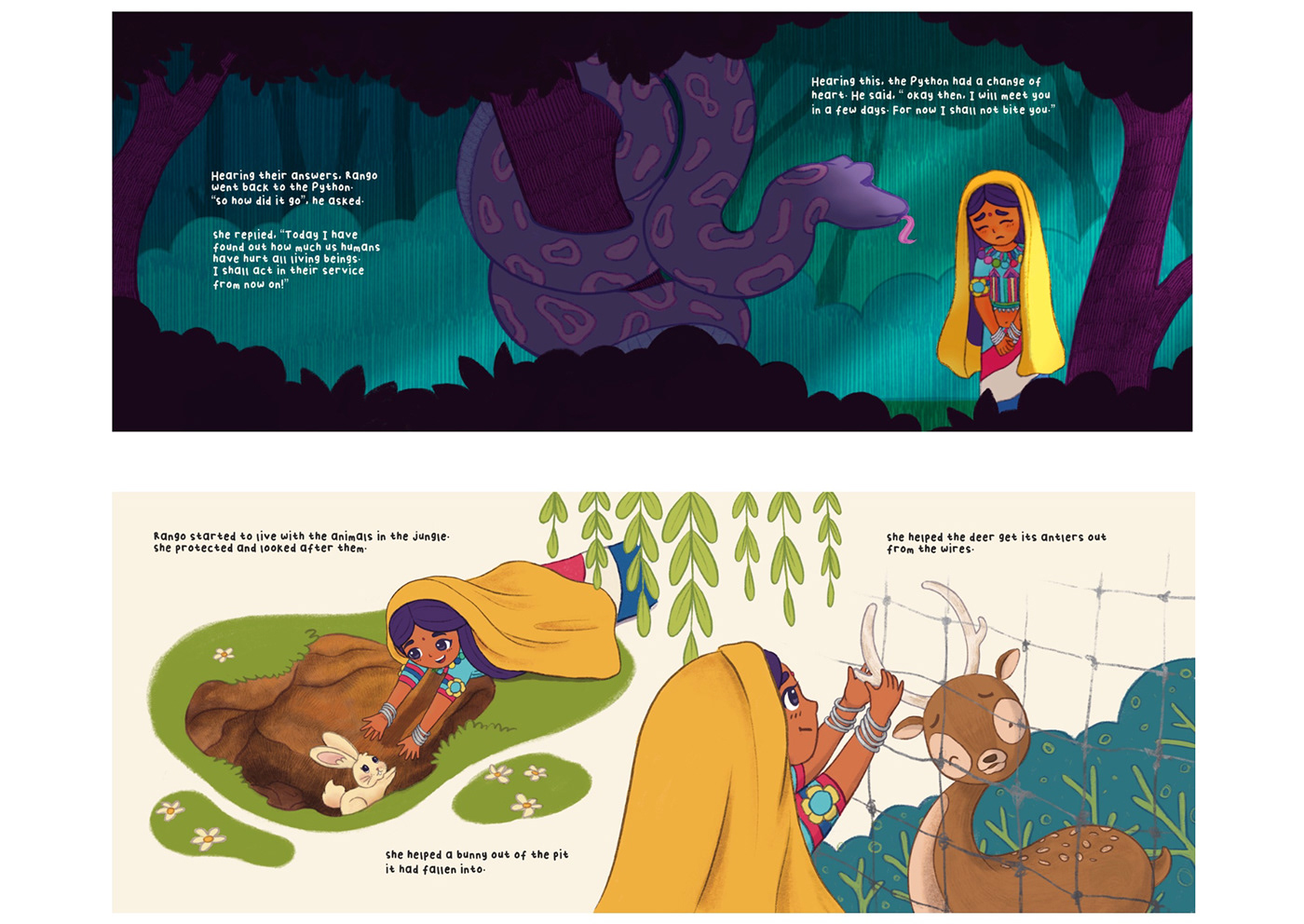 childrens book ILLUSTRATION  naya Banpale nepali illustrator Rango tharu story