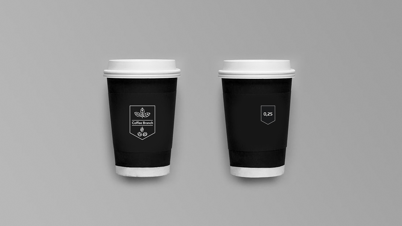 black Coffee Food  logo White yellow cafe identity minimal simple