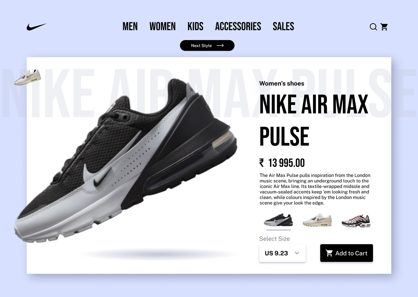 Nike Nike Shoes design Web Design  UI/UX Figma trend animation  ui design UX design