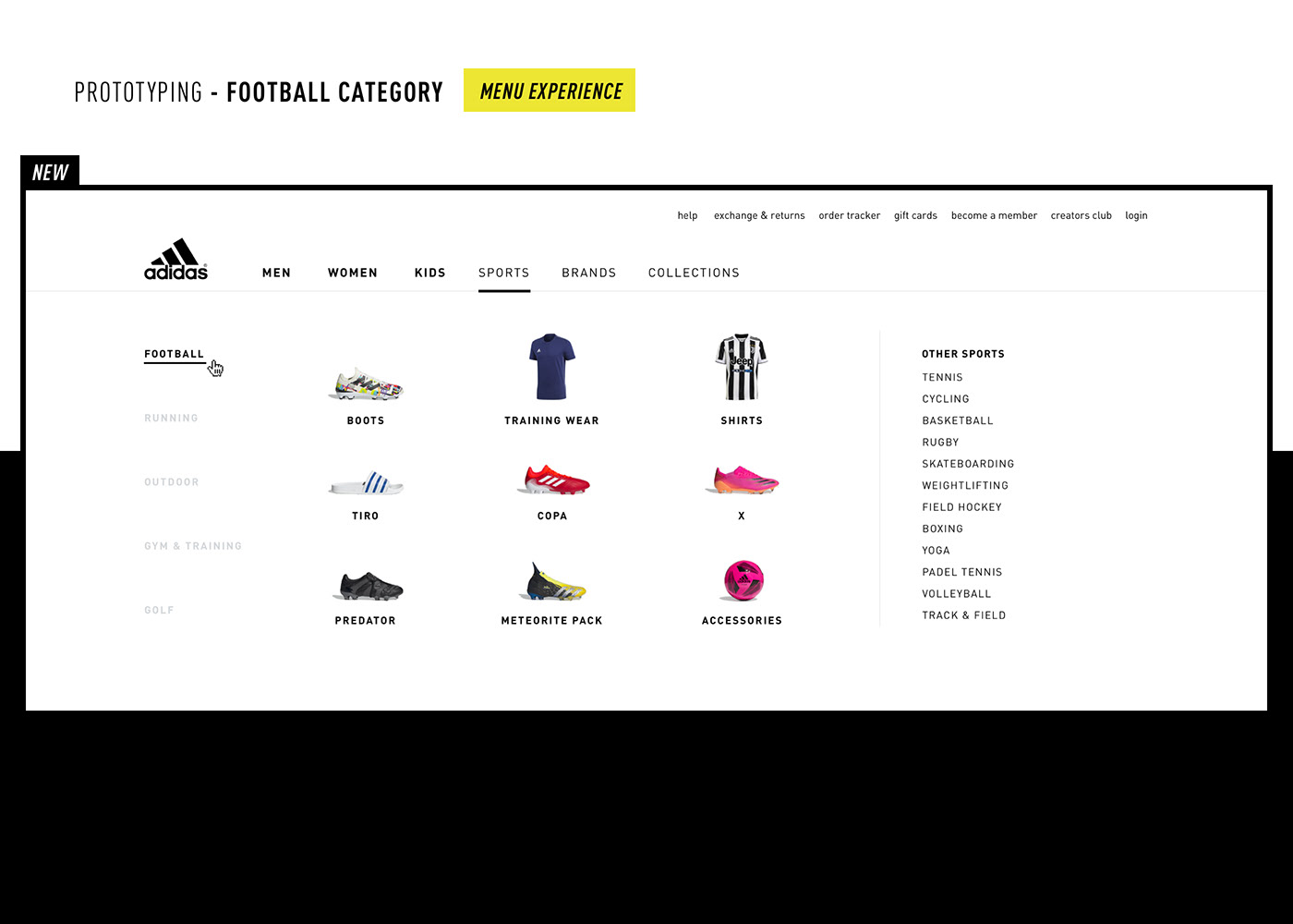 adidas Case Study football product design  sports UI UI/UX user interface ux Web Design 