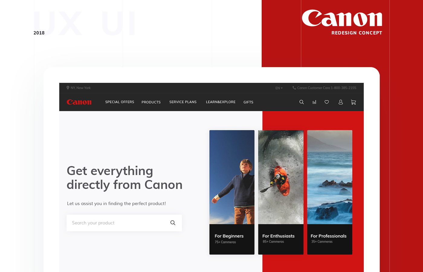 Ecommerce Webdesign UI ux Canon online store Website shop redesign concept
